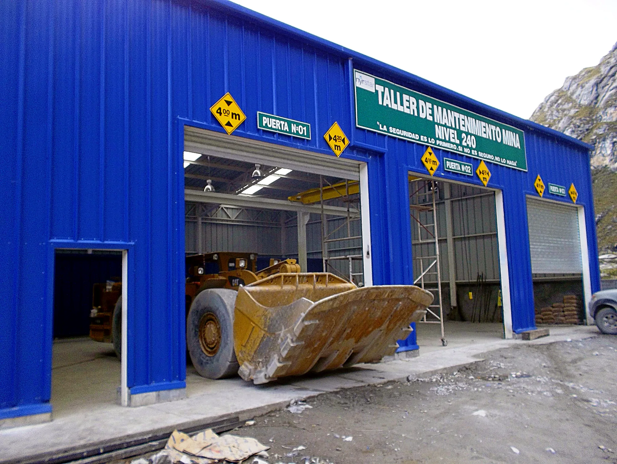 Taller de mantenimiento de mina construido por PROYCON para Nyrstar, Huaraz